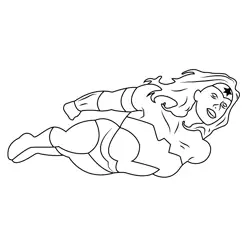 Wonder Woman Fly In Sky Free Coloring Page for Kids