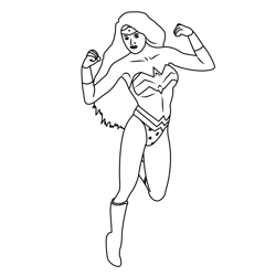 Wonder Woman Pinup Free Coloring Page for Kids