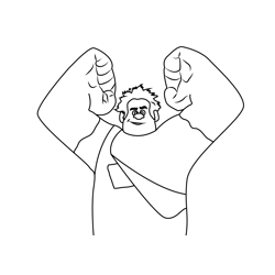 Happy Wreck It Ralph Free Coloring Page for Kids