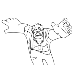 Scary Wreck It Ralph Free Coloring Page for Kids