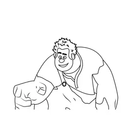 Smiling Wreck It Ralph Free Coloring Page for Kids