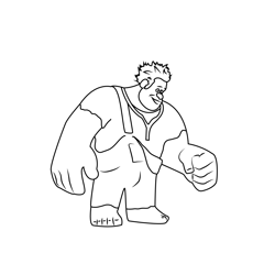 Standing Wreck It Ralph Free Coloring Page for Kids