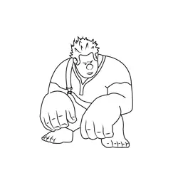 Wreck It Ralph Sitting Free Coloring Page for Kids