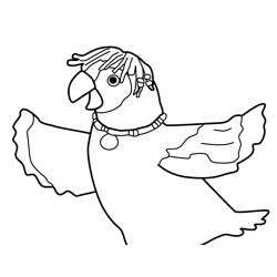 Ziggy the Parrot 3rd & Bird Free Coloring Page for Kids