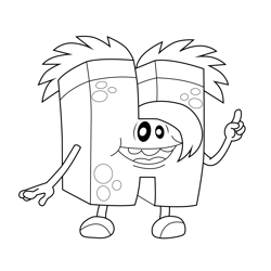 ABC Monster H Free Coloring Page for Kids