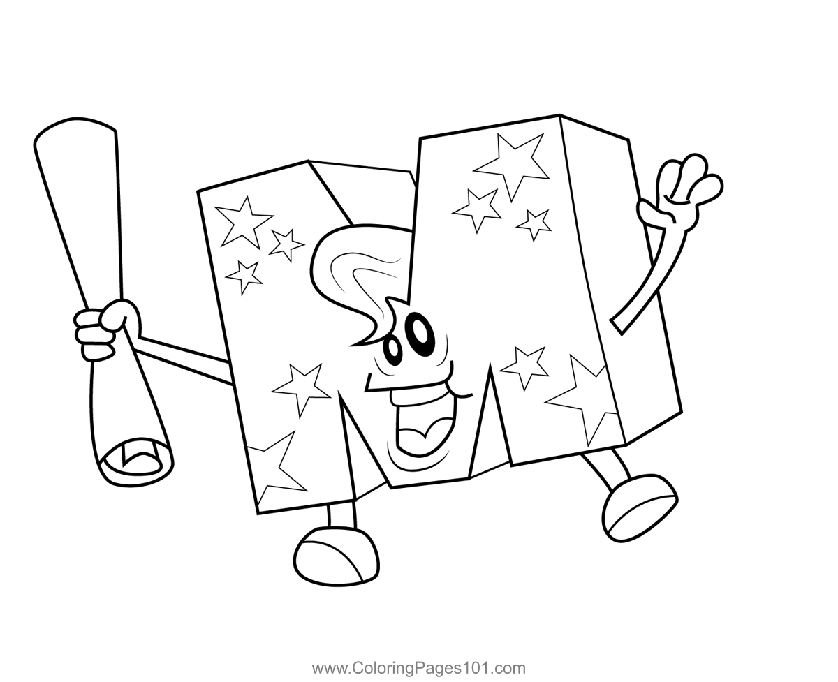 ABC Monster M Coloring Page for Kids - Free ABC Monsters Printable