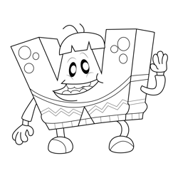 ABC Monster W Free Coloring Page for Kids