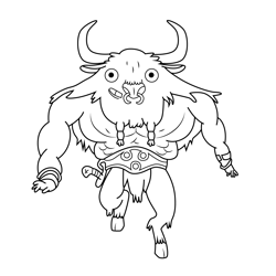 Mannish Man the Bull Adventure Time Free Coloring Page for Kids