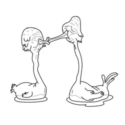 Old Swans Adventure Time Free Coloring Page for Kids