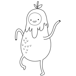 Pink Fruit Adventure Time Free Coloring Page for Kids