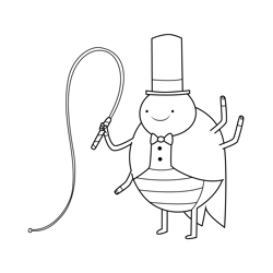 Ringmaster Holding Whip Adventure Time Free Coloring Page for Kids