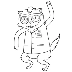 Science Cat Adventure Time Free Coloring Page for Kids