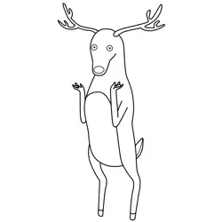 The Stag Adventure Time Free Coloring Page for Kids