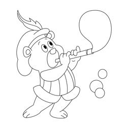 Blowing Bubbles Free Coloring Page for Kids