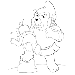 Gruffi Spanking Cubbi Free Coloring Page for Kids