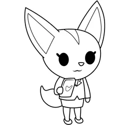 Fenneko Holding Mobile Aggretsuko Free Coloring Page for Kids
