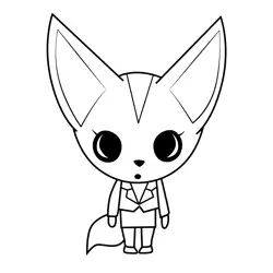 Fenneko the Fennec Fox Aggretsuko Free Coloring Page for Kids