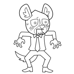 Haida the Spotted Hyena Aggretsuko Free Coloring Page for Kids