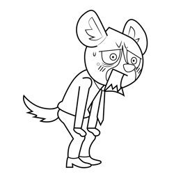 Haida the Spotted Hyena Panting Aggretsuko Free Coloring Page for Kids