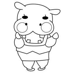 Kabae the Hippopotamus Aggretsuko Free Coloring Page for Kids