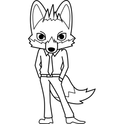 Ookami Aggretsuko Free Coloring Page for Kids