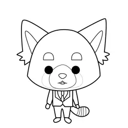 Resasuke the Red Panda Aggretsuko Free Coloring Page for Kids