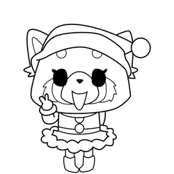 Retsuko In Christmas Outfit Aggretsuko Free Coloring Page for Kids