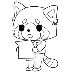 Retsuko Reading File Aggretsuko Free Coloring Page for Kids