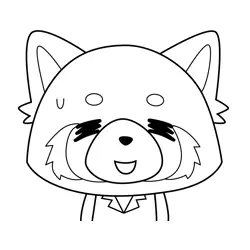 Retsuko Smiling Aggretsuko Free Coloring Page for Kids