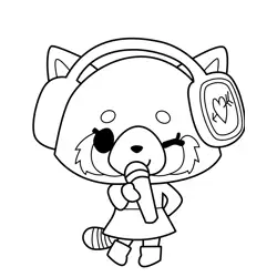 Retsuko With Microphone Aggretsuko Free Coloring Page for Kids