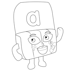 A Alphablocks Free Coloring Page for Kids