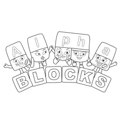 Alphablocks Group Alphablocks Free Coloring Page for Kids