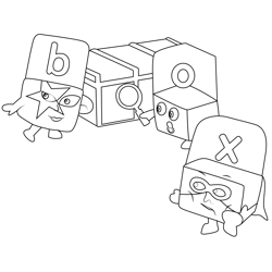 Box Alphablocks Free Coloring Page for Kids