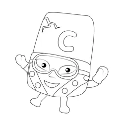 C As Seen In The Specials Alphablocks Free Coloring Page for Kids