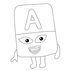 Capital A Alphablocks Free Coloring Page for Kids