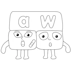 Capital Aw Alphablocks Free Coloring Page for Kids