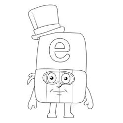 E Small Alphabets Alphablocks Free Coloring Page for Kids