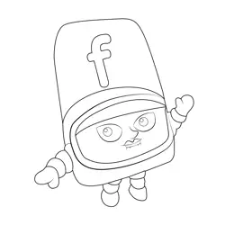 F Small Alphabets Alphablocks Free Coloring Page for Kids