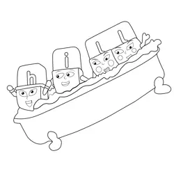 Hii Alphablocks Free Coloring Page for Kids