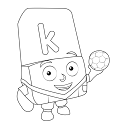 K Small Alphabets Alphablocks Free Coloring Page for Kids