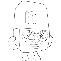 N Small Alphabets Alphablocks Free Coloring Page for Kids