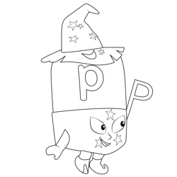 P Elf Carry Stick Alphablocks Free Coloring Page for Kids