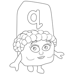 Q Small Alphabets Alphablocks Free Coloring Page for Kids