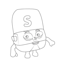 S Small Alphabets Alphablocks Free Coloring Page for Kids