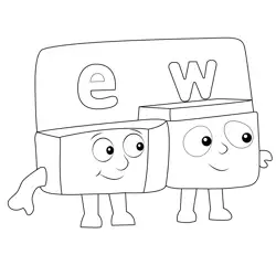 Sound Ew Alphablocks Free Coloring Page for Kids