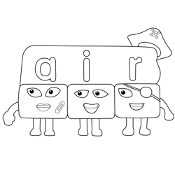 Trigraph Air Alphablocks Free Coloring Page for Kids
