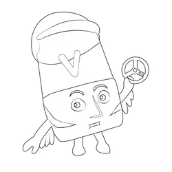 V Small Alphabets Alphablocks Free Coloring Page for Kids