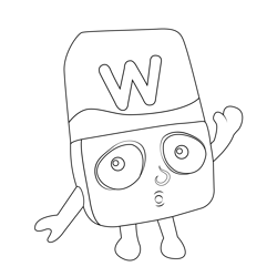 W Small Alphabets Alphablocks Free Coloring Page for Kids