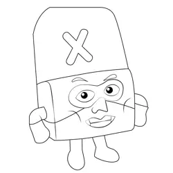 X Small Alphabets Alphablocks Free Coloring Page for Kids