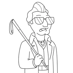 Blind Jimmy American Dad! Free Coloring Page for Kids